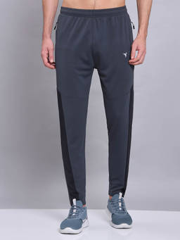 Technosport - Men Grey Colorblock Slim Fit Sports Trackpant With Techno Dry