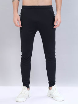 Technosport - Men Black Solid Slim Fit Sports Trackpant With Techno Dry