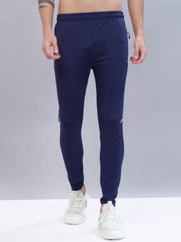 Technosport - Men Navy Blue Solid Slim Fit Sports Trackpant With Techno Dry