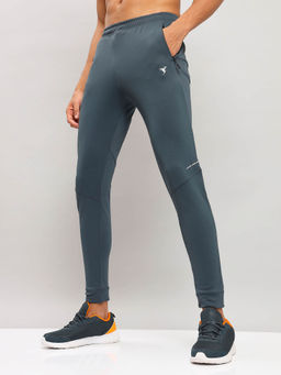 Technosport - Men Grey Solid Slim Fit Sports Joggers With Techno Dry