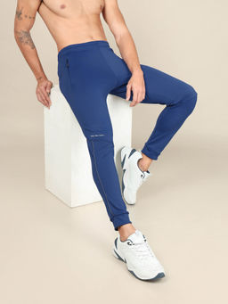 Technosport - Men Blue Solid Slim Fit Sports Joggers With Techno Dry
