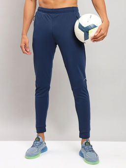Technosport - Men Navy Blue Solid Slim Fit Sports Joggers With Techno Dry