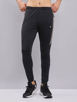 Technosport - Men Black Melange Slim Fit Sports Joggers With Techno Dry