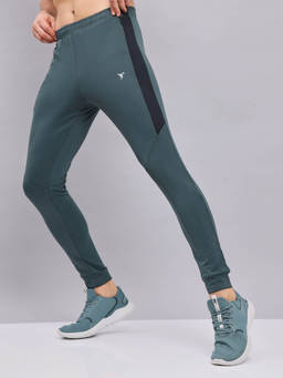 Technosport - Men Green Melange Slim Fit Sports Joggers With Techno Dry