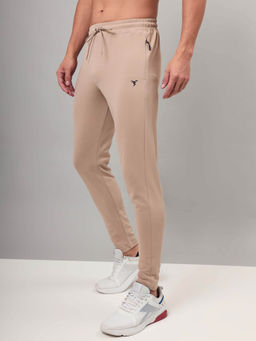 Technosport - Men Brown Solid Slim Fit Sports Trackpant With Elasto Plus