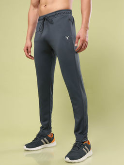 Technosport - Men Grey Solid Slim Fit Sports Trackpant With Elasto Plus