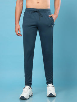 Technosport - Men Teal Solid Slim Fit Sports Trackpant With Elasto Plus