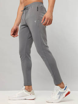Technosport - Men Grey Solid Slim Fit Sports Trackpant With Elasto Plus