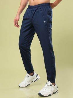 Technosport - Men Navy Blue Solid Relax Fit Sports Joggers With Technolite