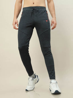 Technosport - Men Grey Melange Slim Fit Sports Trackpant With Techno Dry