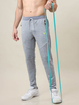 Technosport - Men Grey Melange Slim Fit Sports Trackpant With Techno Dry