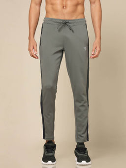 Technosport - Men Green Colorblock Slim Fit Sports Trackpant With Elasto Plus