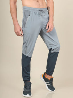 Technosport - Men Grey Colorblock Slim Fit Sports Joggers With Technolite Stretch