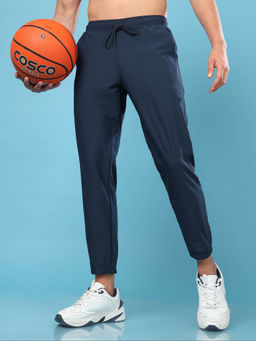 Technosport - Men Navy Blue Solid Relaxed Fit Sports Joggers With Elasto Plus
