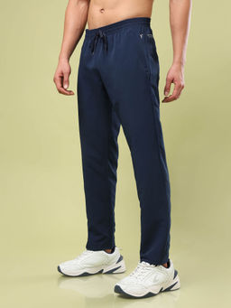 Technosport - Men Navy Blue Solid Relax Fit Sports Trackpant With Technolite
