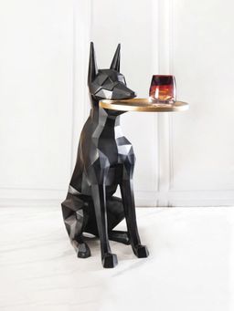 Smokey Cocktail - Abstract Dog Figurine Table (Black)