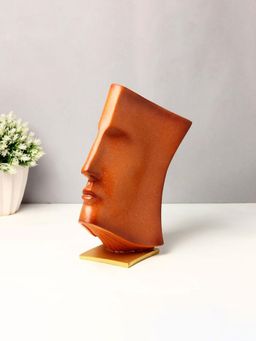 Smokey Cocktail - Book-Face Abstract Sculpture (Orange)