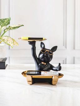 Smokey Cocktail - French Bull Dog Double Tray Decor (Black)