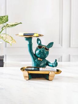 Smokey Cocktail - French Bull Dog Double Tray Decor (Green)