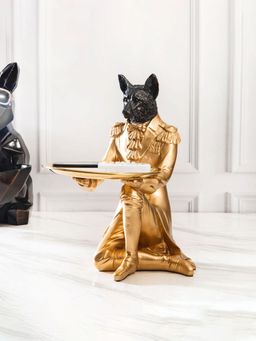 Smokey Cocktail - Wolf Decor With Tray (Gold)