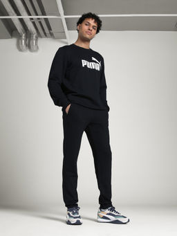 Puma - Mens Black Ess Big Logo Crew Sweatshirt
