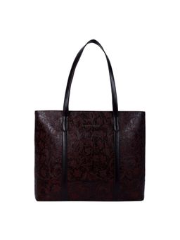 Lino Perros - Womens Brown Floral Embossed Print Handbag