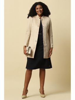 Allen Solly - Women Beige Textured Casual Coat