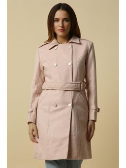 Allen Solly - Women Pink Textured Casual Wrap Coat