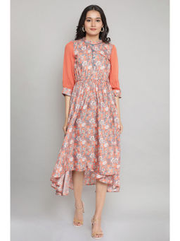 Aurelia - Peach Melba Floral High-Low Dress