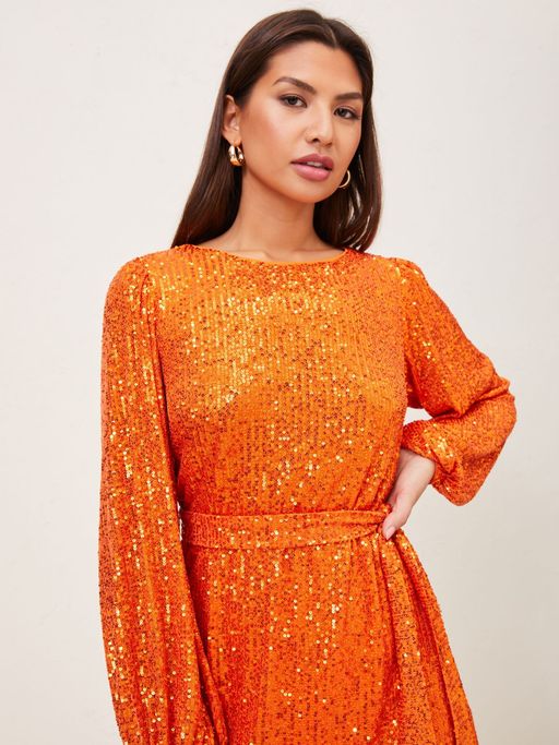 lipsy orange dress Womens Lipsy Orange Halter Neck Scarf Satin Maxi Dress 12