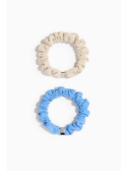 H&M - Women Beige 2-Pack Embellished Scrunchies