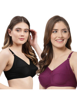 Cukoo - Women Pack of 2 Pure Cotton Non Padded Everyday Bra (Pack of 2)