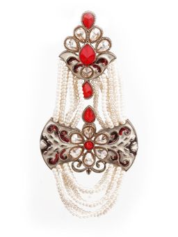 Odette - Women Designer Red and White Dangler Earrings