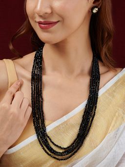 Teejh - Surili Black Beads Necklace Set