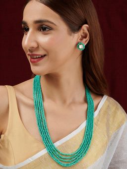 Teejh - Surili Turquoise Beads Necklace Set