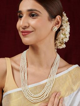 Teejh - Surili White Pearl Necklace Set