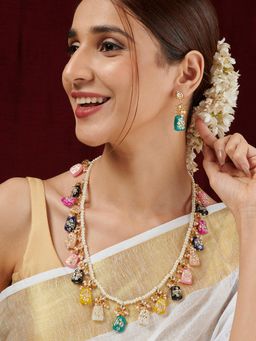 Teejh - Idhika Multicolour Beaded Necklace Set