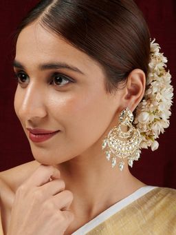 Teejh - Heeriye White Kundan Chandbali Earring