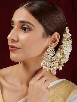 Teejh - Nimay White Kundan Chandbali Earrings