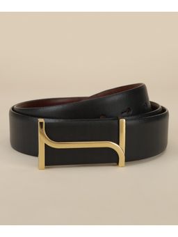 GIL - Pure Leather Signature Buckle Belt - Black
