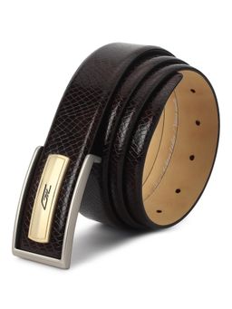 GIL - Pure Leather Signature Buckle Belt - Brown