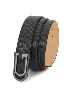 GIL - Pure Leather Signature Buckle Belt - Black