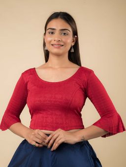 BINDIGASM'S ADVI - Reet Ruffle Neck Stretchable Pull On Stitched Blouse