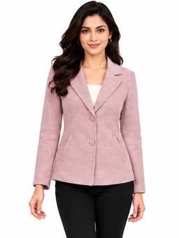 Blue Ronin - Women Pink Single Breasted Solid Blazer for Office and Workwear