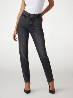 Guess - Women Charcoal Solid Mom Fit Jeans