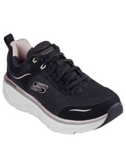 SKECHERS - Women D'Lux Walker 2.0 Gradient Glam Black Rose Gold Casual Lace Up Sneakers