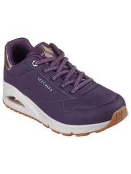 SKECHERS - Women Uno Shimmer Away Dark Purple Lifestyle Lace Up Sneakers