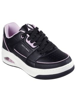 SKECHERS - Women Uno Court Courted Style Black & Light Pink Casual Lace Up Sneakers