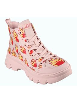 SKECHERS - Women Roadies Surge Tiny Flames Pink Multi Casual Lace Up Boots