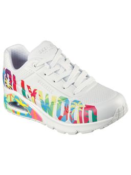 SKECHERS - Women Uno One for Stars! White Casual Lace Up Sneakers